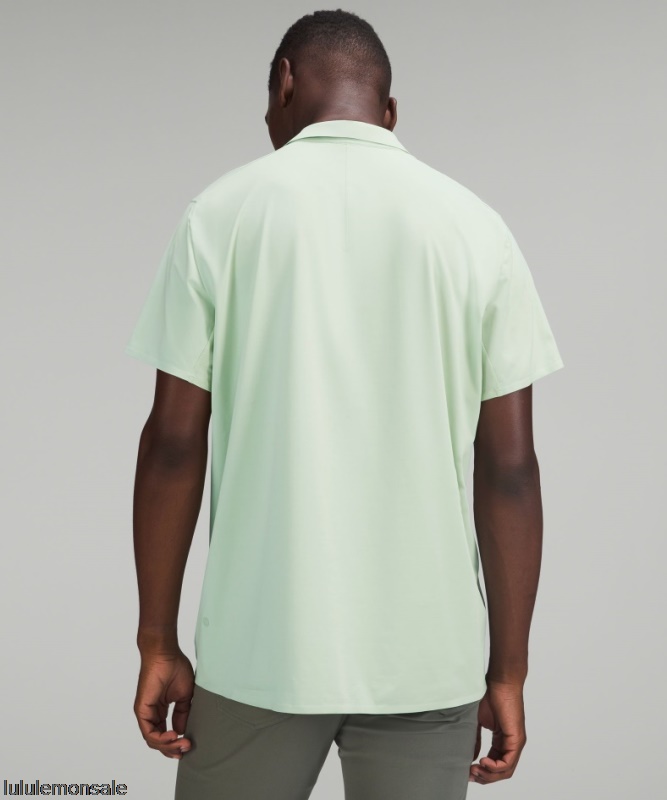 Lululemon Verkauf DELULU758 | Arctic Green Luxtreme Poloshirt Mit Reißverschluss Vorne